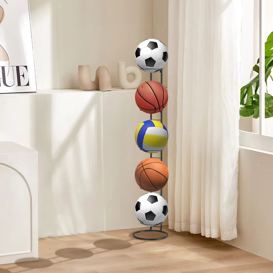 Willstar Basketball Lagerung Rack aus Metall mit 4 bis 5 Schichten für Basketball, Fußball und Volleyball, tragbare vertikale Ballhalterung für Indoor und Outdoor - Bild 2
