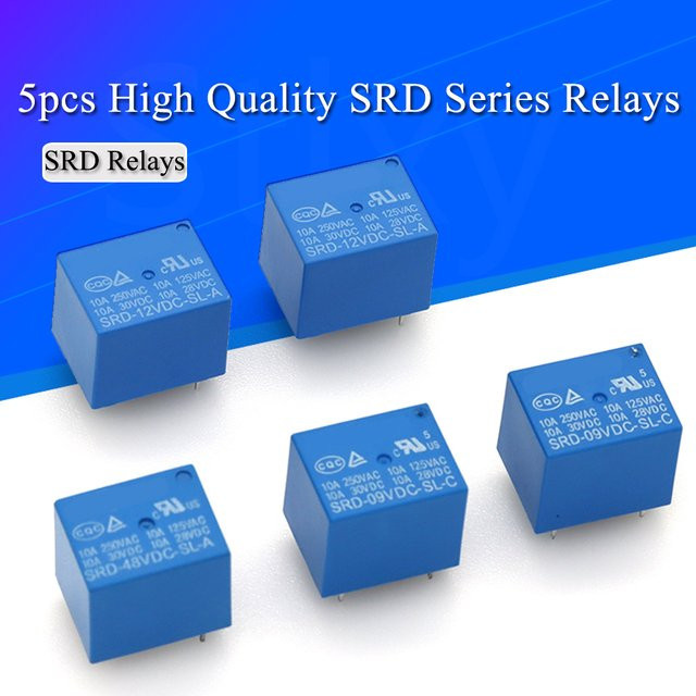 Stlxy Relais SRD-12VDC-SL-C 12V DC mit 4 oder 5 Pins in Blau - Bild 1