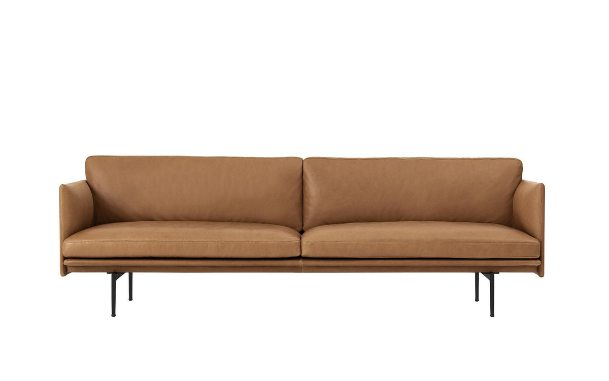 Muuto Outline 3-Sitzer Sofa aus braunem Leder für dein Wohnzimmer - Bild 2