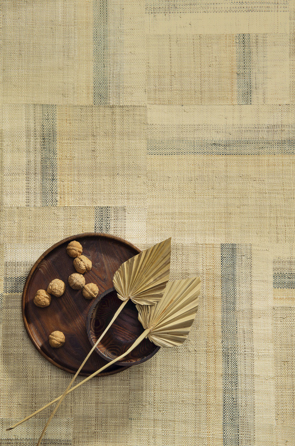 Omexco Tapete Boro AT73 in Beige mit abstraktem Textil-Design aus Vlies - Bild 1