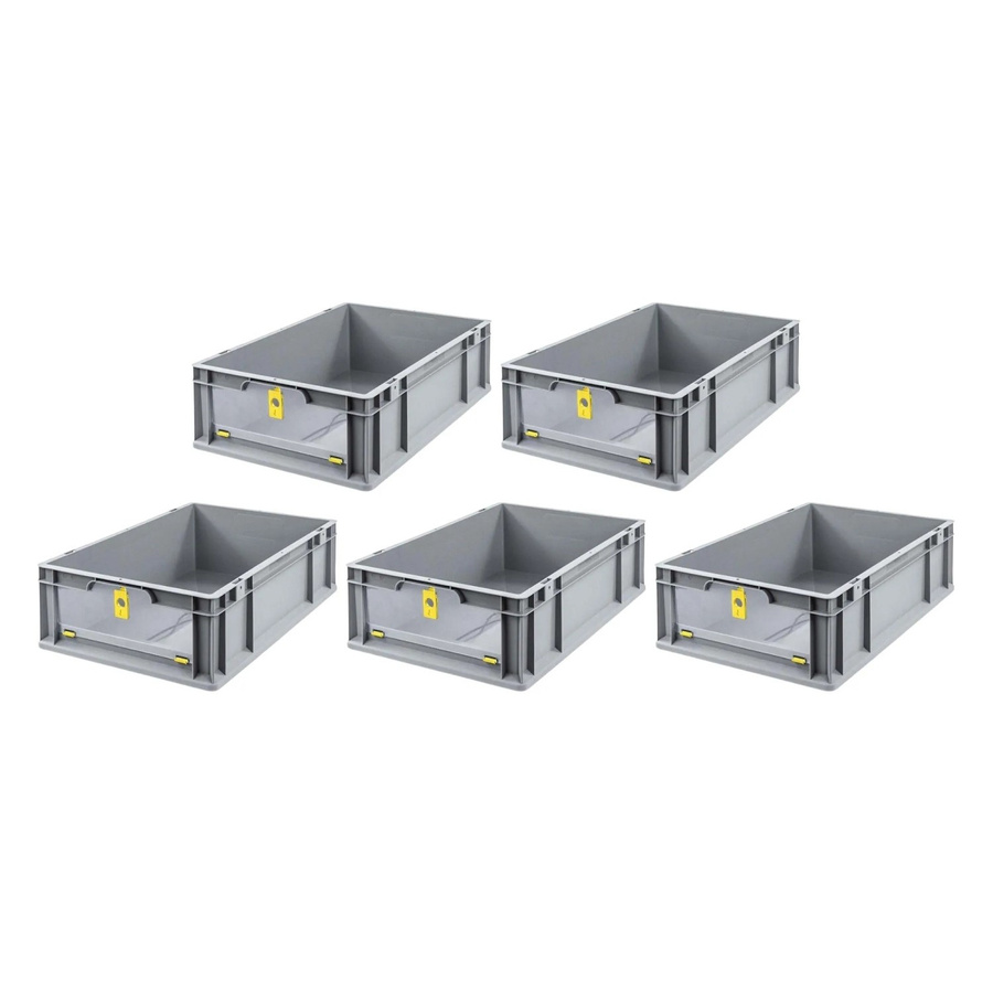 PROREGAL SuperSparSet 5x Eurobox NextGen Insight Cover Eurobehälter mit verstärkten Wänden, Gelb, H x B x T: 17 x 40 x 60 cm, 34 Liter - Bild 2