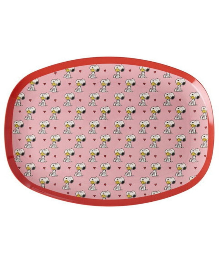 Rice Rechteckiger Essteller mit Snoopy Print in Pink aus Melamin - Bild 1