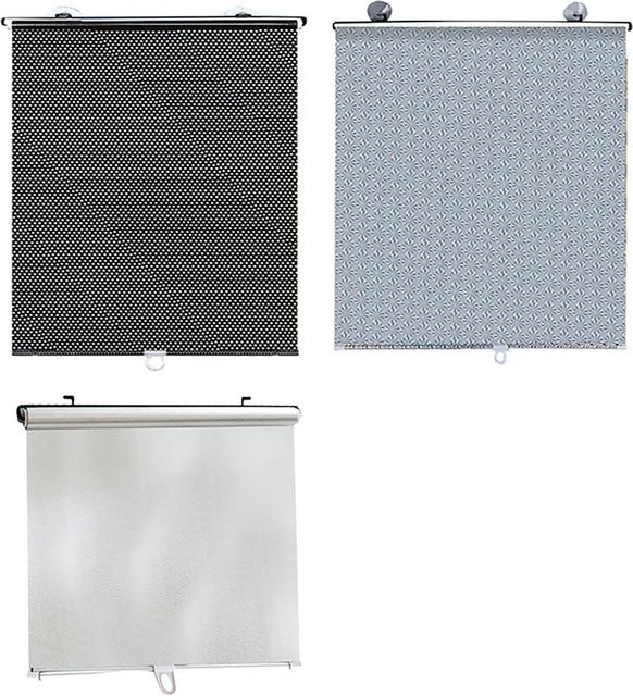 SURTOP Verdunkelungsrollo Schwarz mit Saugnäpfen, tragbare Fensterabdeckung aus PVC, B: 125 cm, H: 40 cm - Bild 1