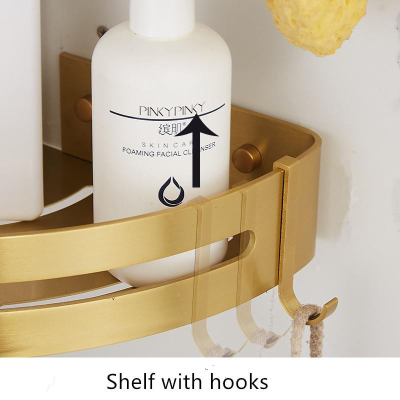 Wandmontiertes Eckregal aus gebürstetem Goldaluminium für dein Badezimmer von Household supplies MH - Bild 2