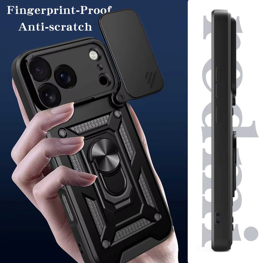 Stoßfeste CYYWN Schutzhülle für iPhone 17 Pro Max, iPhone 17 Pro und iPhone 17 Air mit Auto-Halterung und Kameraschutz in Schwarz - Bild 3