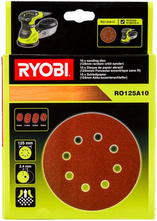 Ryobi Schleifpapier-Set RO125A10, 10-teilig, braun - Bild 1