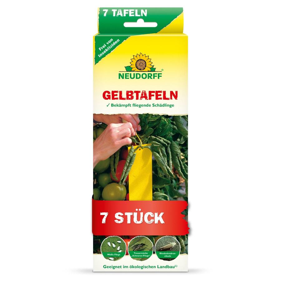 Neudorff Gelbtafeln zur Bekämpfung fliegender Schädlinge für Gewächshaus und Wintergarten, 7 Stück - Bild 2