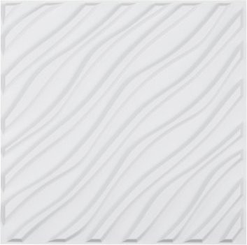 VEVOR 3D Wandpaneele Wave aus PVC, 12er-Set, Mattweiß, B/B: 50 x 50 cm - Bild 1