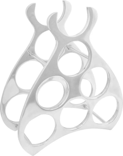 vidaXL Weinregal aus Aluminium in Silber, B/T/H: 32 x 14 x 37,5 cm - Bild 1