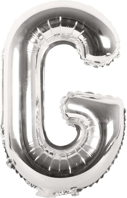 Rico Design Folienballon Buchstabe G in Silber, Höhe: 36 cm - Bild 1