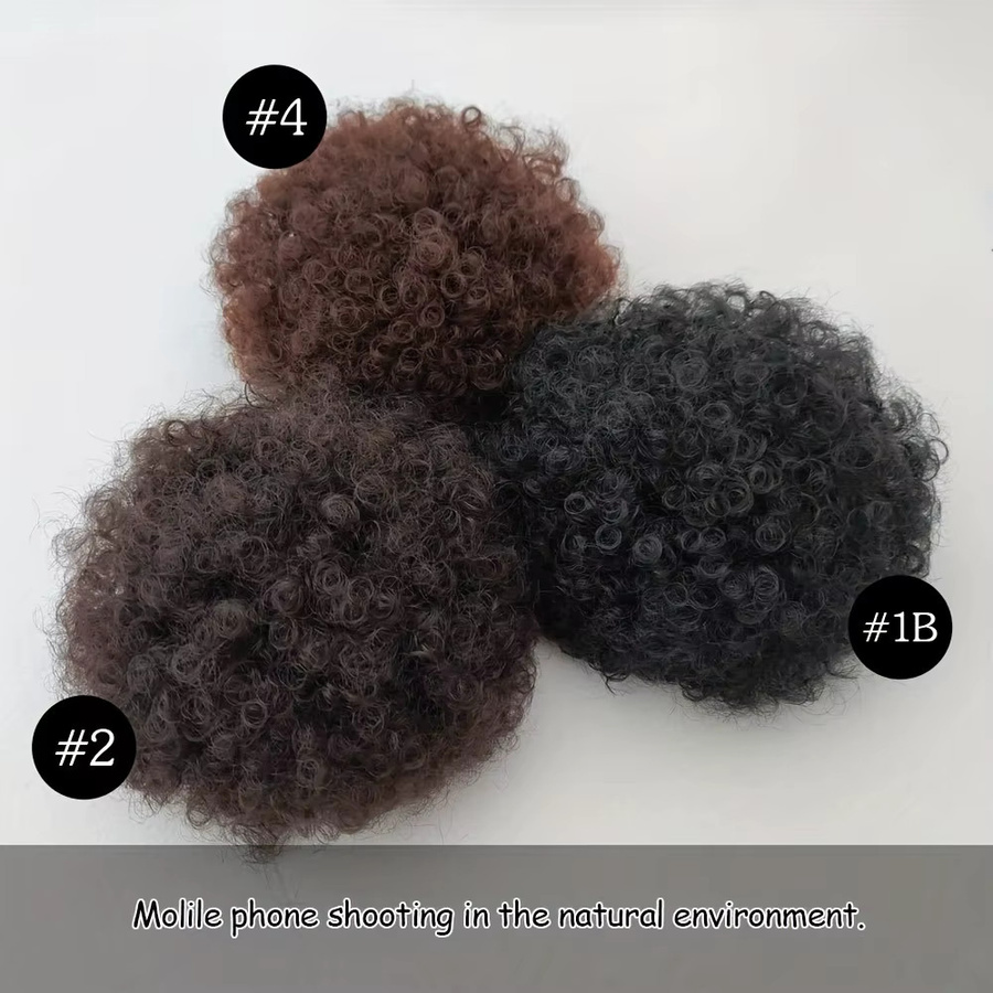 SHUOXIU Afro Puff Pferdeschwanz Verlängerung, Schwarz 1b, 80 g, Damen - Bild 6