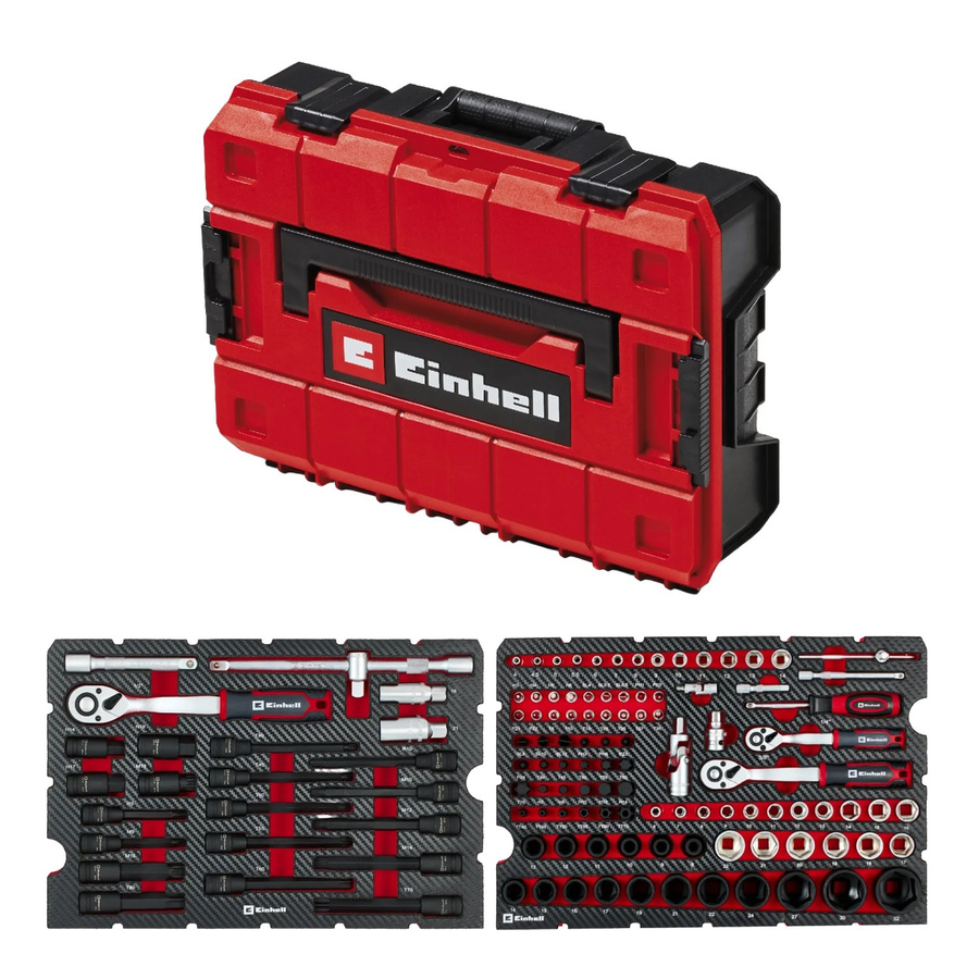 Einhell E-Case KFZ Werkzeugkoffer 121-teilig in Rot aus Chrome Vanadium und Kunststoff - Bild 2