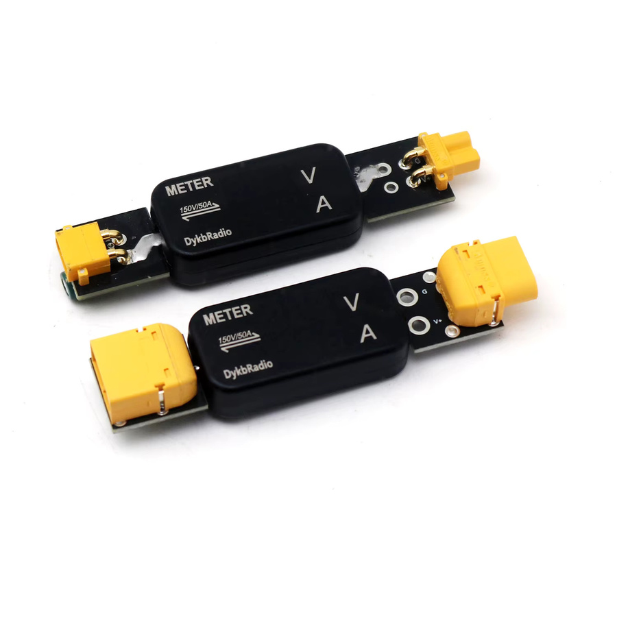 Dykbcells Bidirektionales Voltmeter Amperemeter XT30 XT60 Hochspannungs-Strommessgerät für BMS RC Batterien in Schwarz - Bild 2