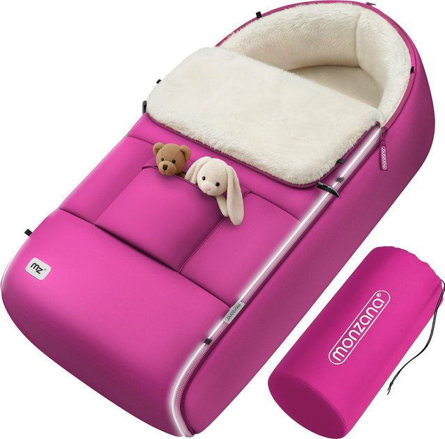 Gefütterter Babyfußsack von monzana in Pink für den Kinderwagen - Bild 1