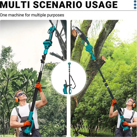 Drillpro 2-in-1 Bürstenlose Elektrische Kettensäge und Hochastsäge für Makita LXT Akkus