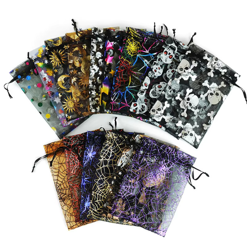 Ataozhekou Halloween Organza Beutel mit Kordelzug als Geschenkverpackung in Multicolor - Bild 2