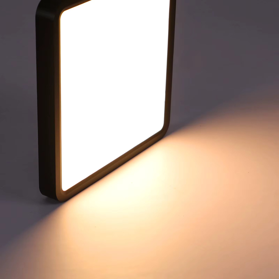 Nettlife LED Deckenleuchte Eckig in Schwarz, 18W, 3000K Warmweiß, Durchmesser: 23 cm - Bild 3