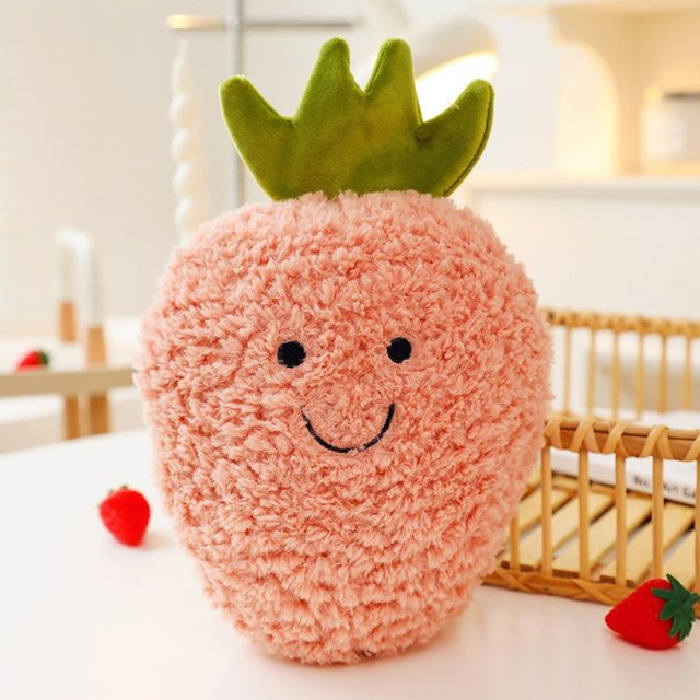 Cartoon Obst Plüschtier, Wassermelone Kürbis Zitrone Banane Pfirsich Erdbeere Ananas Mango, Plüsch / Textil, Bunt / Mehrfarbig, Rosa / Pink - Bild 1