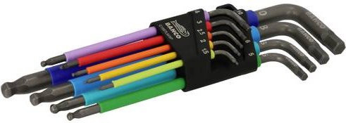 Bahco C1997LM/9P Innen-Sechskant Winkelschraubendreher-Set aus gehärtetem Stahl, 9-teilig, Multicolor - Bild 1