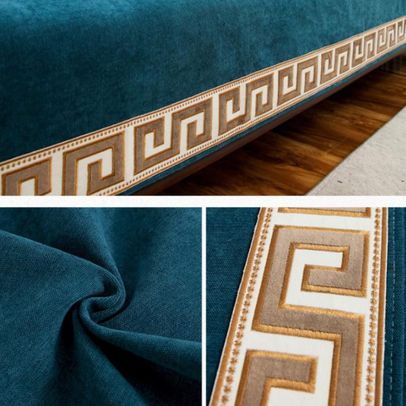 XIFEI Sofabezug im chinesischen Stil aus Chenille, rutschfeste Kissenhülle für Sessel und Sofas, Breite: 45 cm - Bild 2