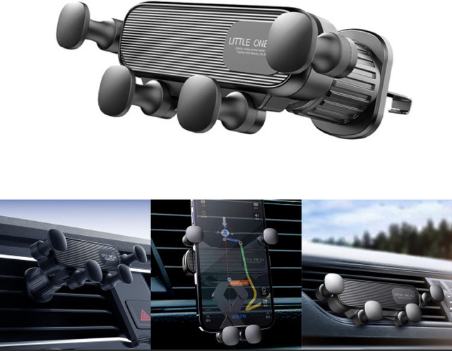 Universeller magnetischer Autotelefonhalter für 4,7–7 Zoll, stoßfester Smartphone-Ständer für Auto-Lüftungsschlitze in Schwarz - Bild 1