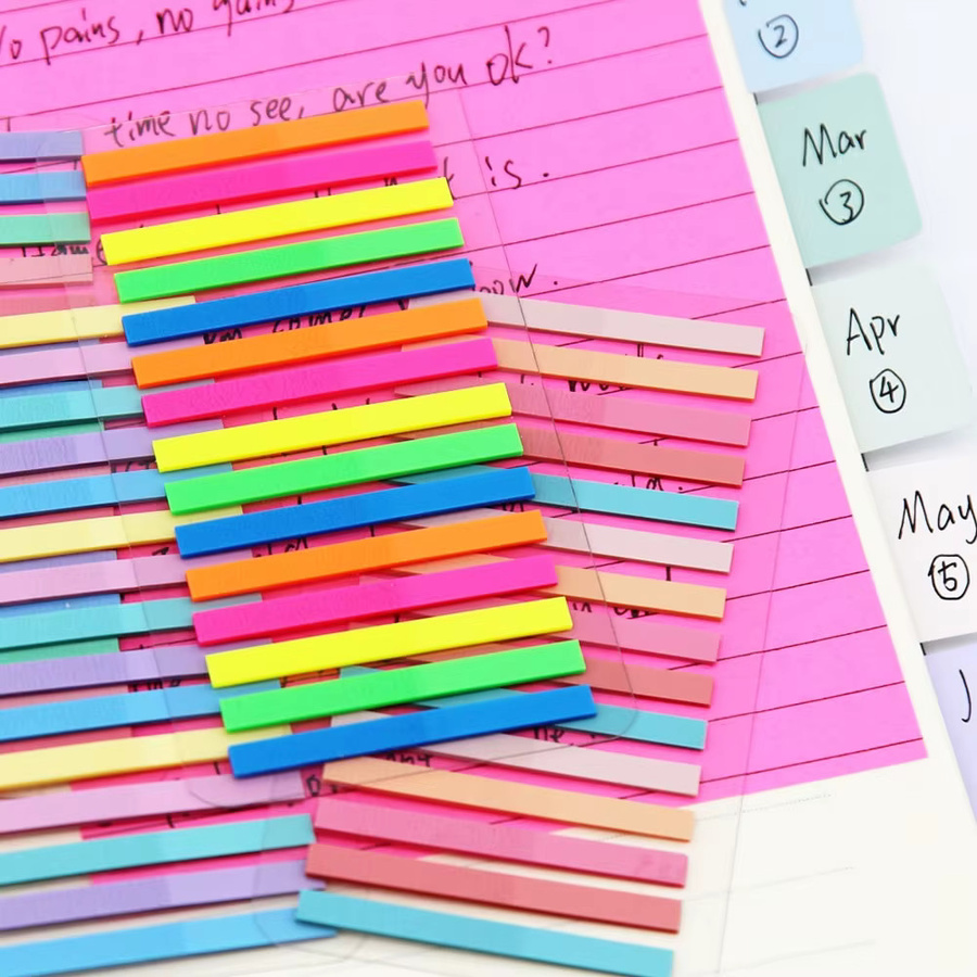 LOLEDE Index-Tabs mit 3000 Blatt farbigen Aufklebern, transparent und fluoreszierend, Lesezeichen-Flaggen für Schule und Büro - Bild 3