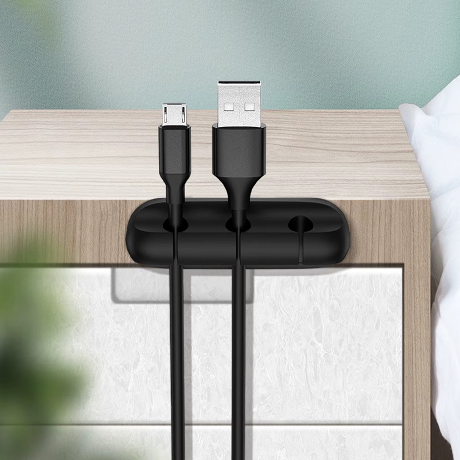 UMUST Silikon Kabelhalter-Clips in Schwarz für Schreibtisch, Auto und Heimbüro - Bild 4
