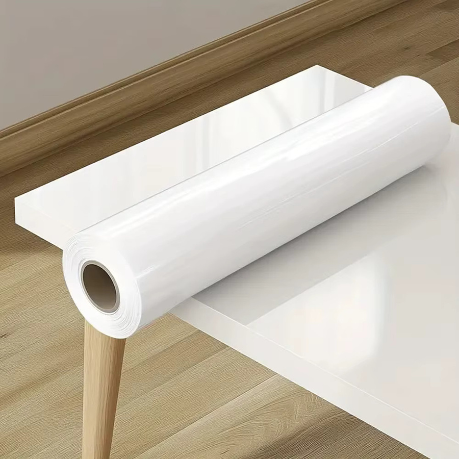 Wokhome PVC-Tapete in Weiß mit Holzoptik – wasserfeste und selbstklebende Vinyl-Folie für Möbel, Schränke, Türen und Wände - Bild 2