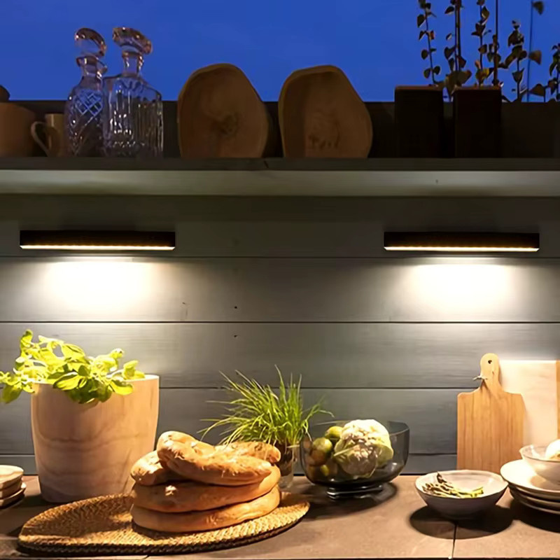 Solar Wandleuchten für den Außenbereich mit LED und Touch-Funktion, Wasserdicht, Warmweiß, Schwarz - Bild 2