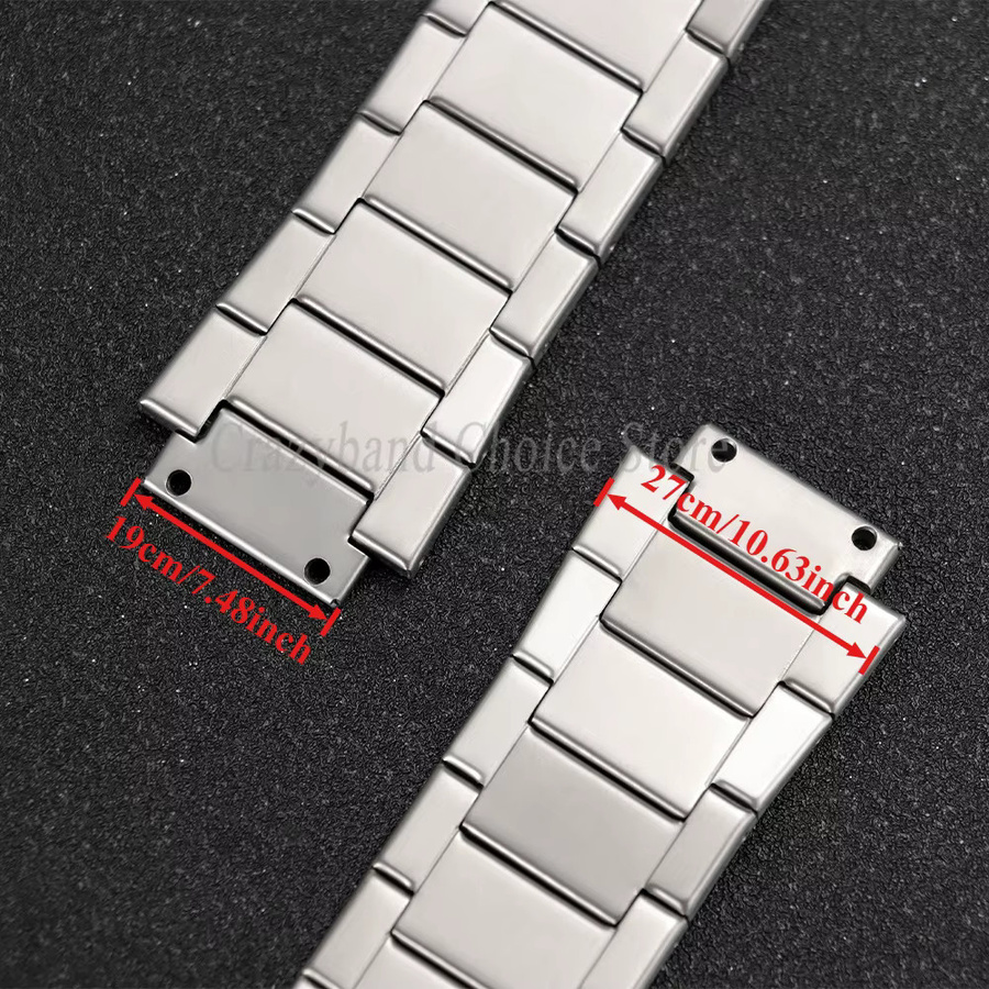 Hengbao Uhrenarmband Edelstahl, Silber, 27 mm, Unisex - Bild 3