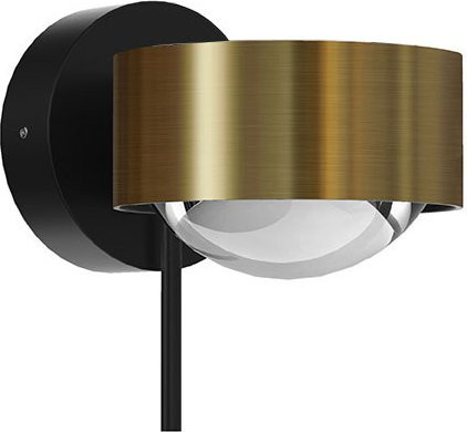 Top Light Puk! 80 Wall Avantgarde Wandleuchte in Messing gebürstet und Schwarz matt mit klarem Glas - Bild 1
