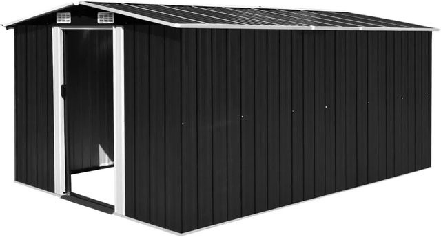 vidaXL Gerätehaus aus Metall in Anthrazit B/T/H: 392 x 257 x 181 cm - Bild 1