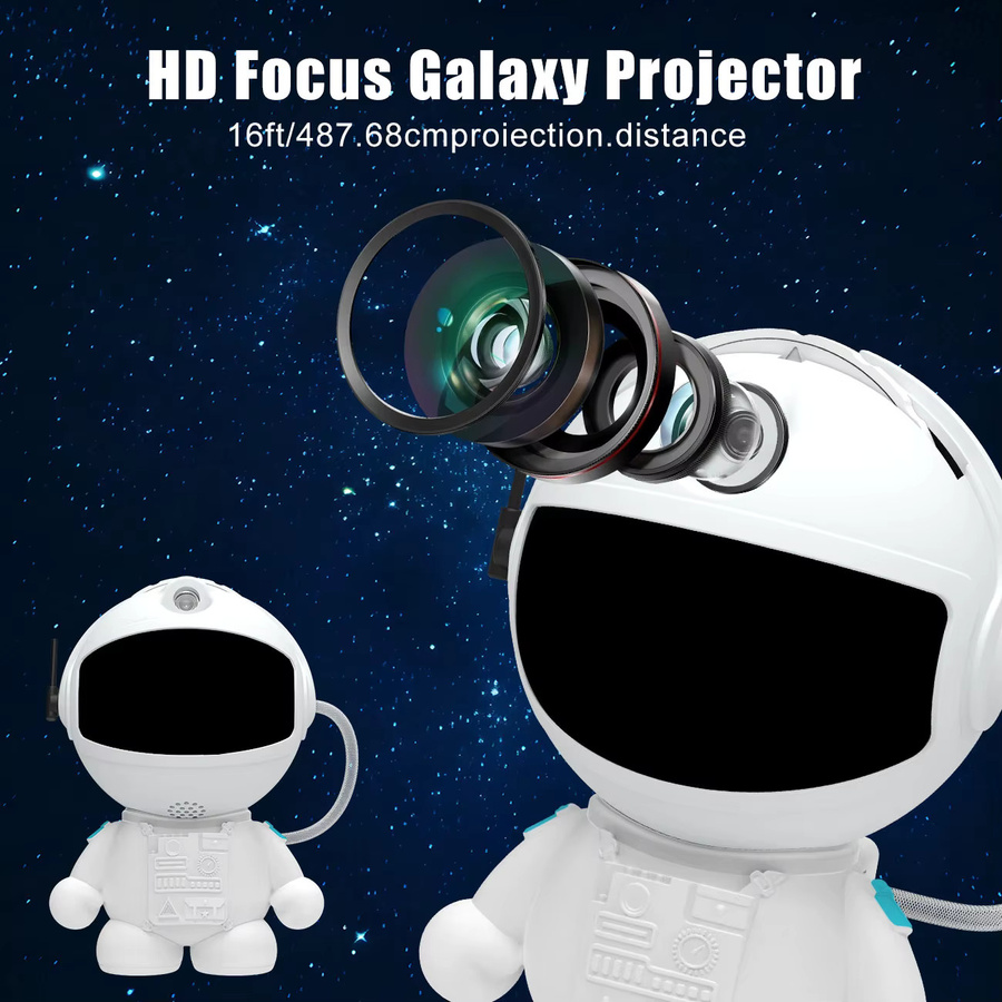 Leclstar Galaxy Projektor Sternenhimmel mit 360 Grad Drehung, Nachtlicht Planetariumslampe in Weiß, B/T/H: 12,5 x 8,5 cm - Bild 2