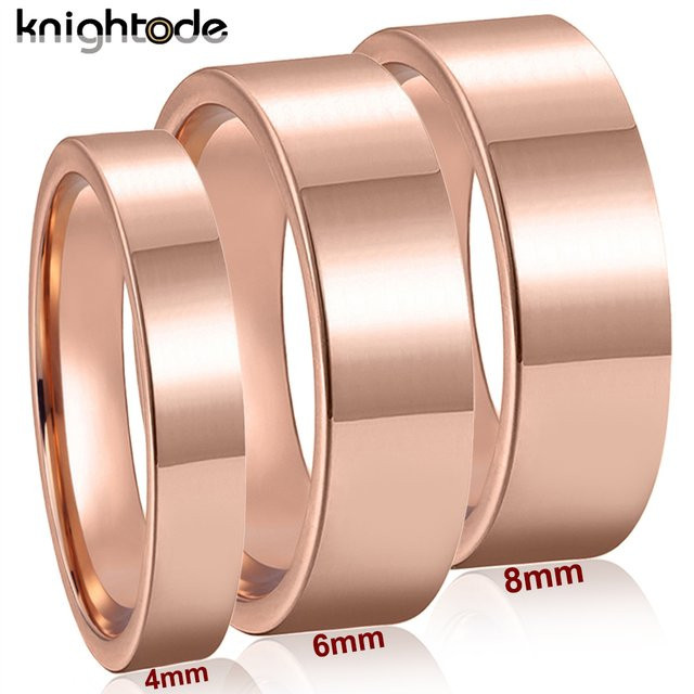 Knightode Ehering Wolframkarbid, Roségold, Unisex, Verlobungsring - Bild 1
