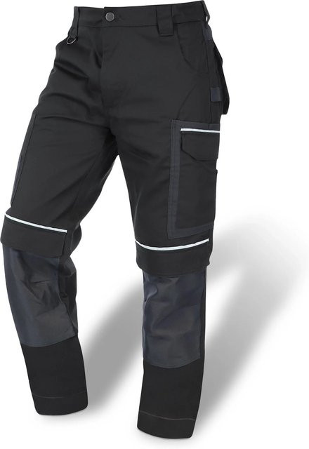 Eliworx Workwear Bundhose mit Stifttasche und Reflexstreifen in Anthrazit-Schwarz, Größe 46 - Bild 1