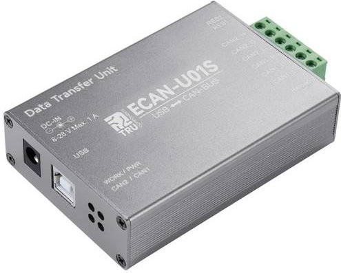 TRU COMPONENTS CAN Umsetzer USB-C auf CAN Bus, Grau, 8 V/DC bis 28 V/DC - Bild 1