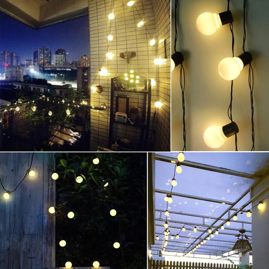 Topdii LED Solar-Lichterkette mit Kugelbirnen für Garten, Terrasse und Außenbereich - Bild 5