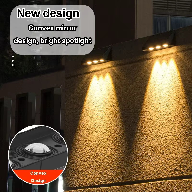 TLEDMP Solar-Wandleuchte in Schwarz mit warmweißem LED-Licht, wasserdichte Außenlampe IP54 für Garten, Balkon und Terrasse - Bild 5