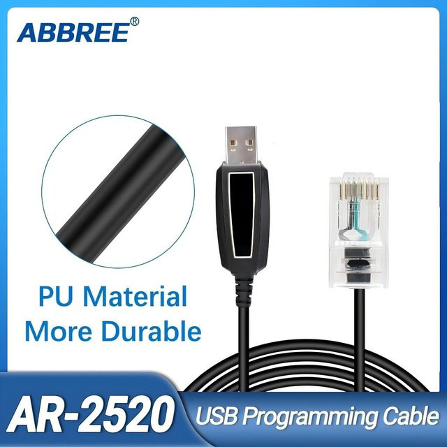 ABBREE AR-2520 USB-Programmierkabel in Schwarz für Abbree AR 2520 V1 V2 Mini-Mobilfunkgeräte und Walkie Talkies - Bild 1