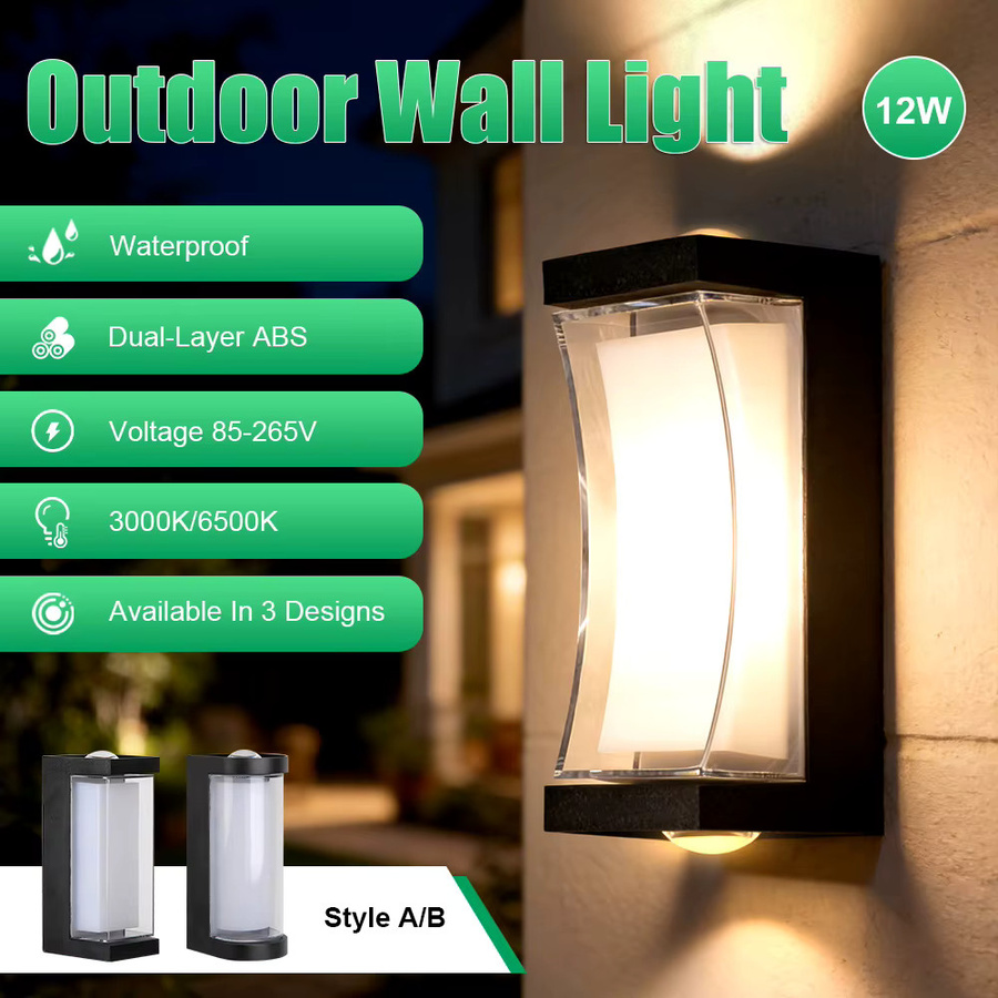 CANMEIJIA LED Outdoor Wandleuchte IP65 Wasserdicht mit integriertem LED für Veranda, Garage und Hinterhof - Bild 2