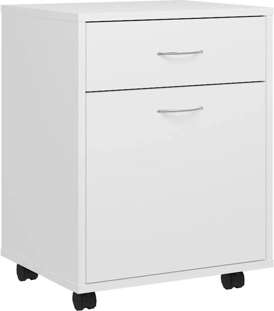 vidaXL Rollschrank Weiß aus Holzwerkstoff mit modernem Design B/T/H: 45 x 38 x 54 cm - Bild 1