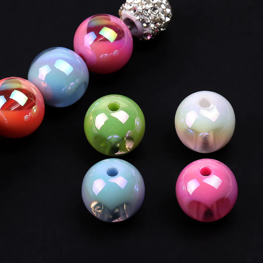 NASSBORO Acrylperlen, Herz in der Mitte, rund, Bunt, 16 mm, Unisex - Bild 3