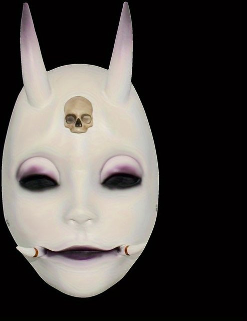 YIHUN Halloween Spukhaus-Harzmaske, Kunststoff, Bunt / Mehrfarbig, Weiß - Bild 1