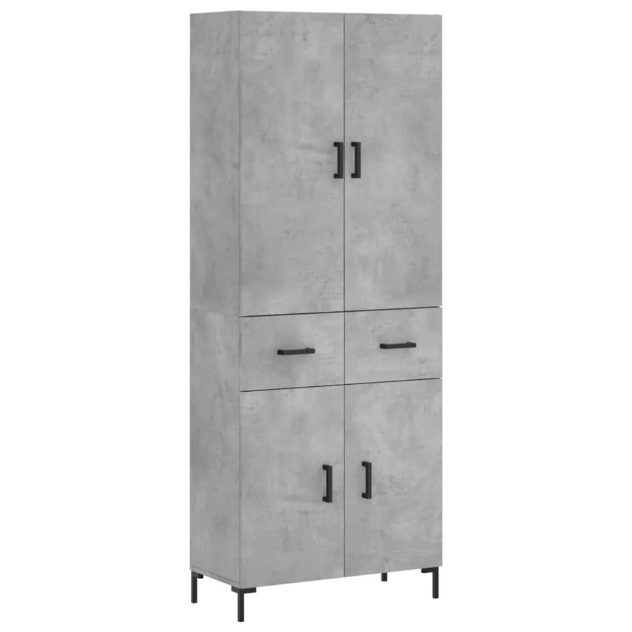 vidaXL Highboard Betongrau aus Holzwerkstoff und Metall B/T/H: 69,5 x 34 x 180 cm - Bild 2