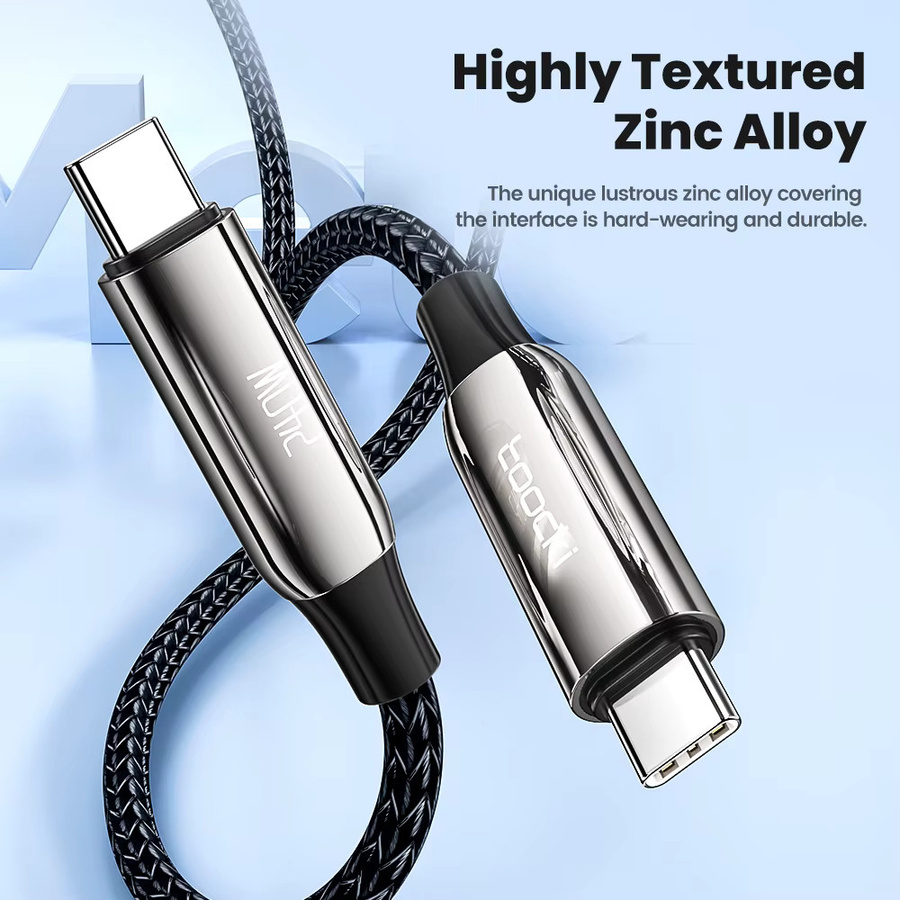 Toocki USB-C auf USB-C PD3.1 Schnellladekabel 240 W, Datenkabel in Schwarz - Bild 4