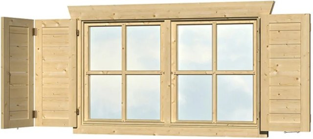 Skan Holz Fensterläden für Doppelfenster Breite: 70,5 cm, Höhe: 57,5 cm - Bild 1