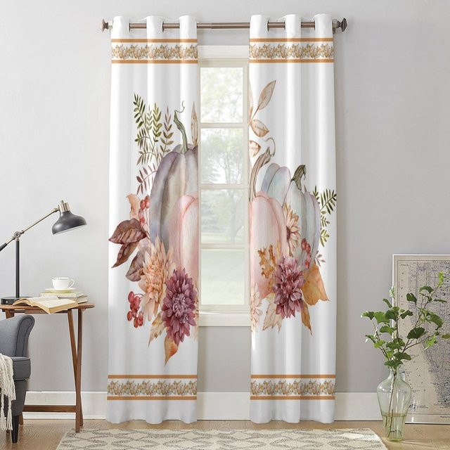 Super Six Fenstervorhang mit Blumen und Blättern im Bauernhaus-Stil, Weiß, Breite: 135 cm, Höhe: 60 cm - Bild 1