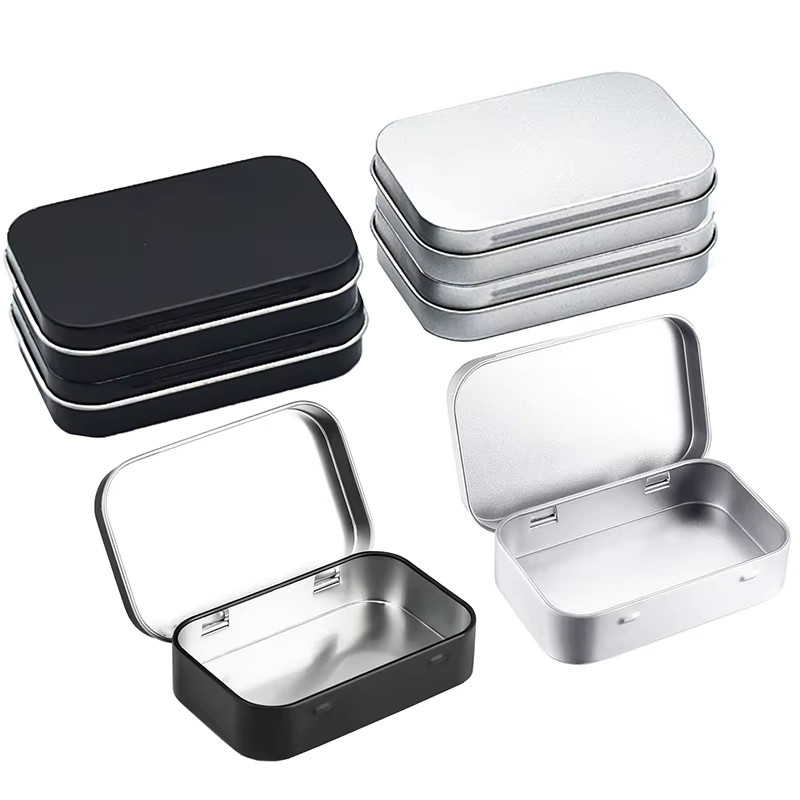 Kleine rechteckige Metallbox von TPXCKz aus Weißblech in Silber, ideal als Organizer für Süßigkeiten oder Pillen - Bild 2