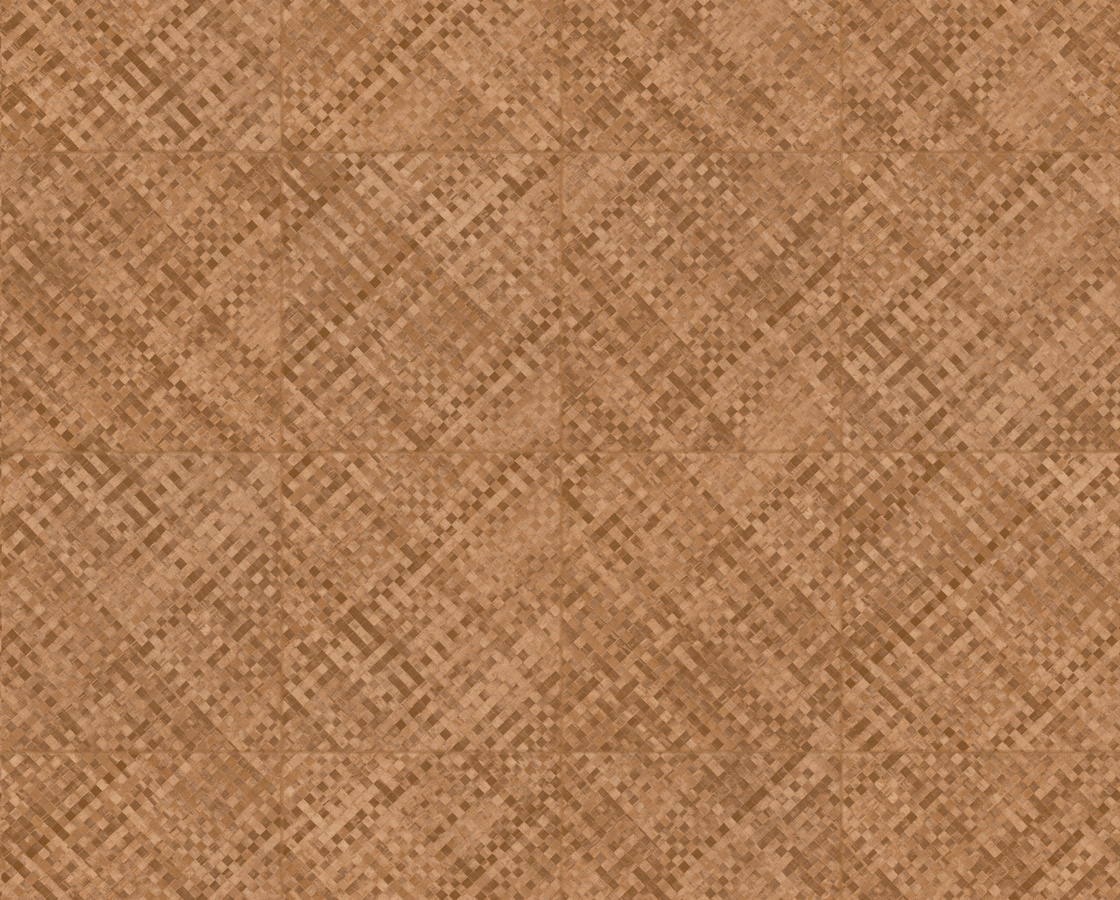 Élitis Tapete Buri VP 985 75 in Braun mit botanischem Naturmotiv und geometrischem Design aus Vinyl - Bild 1