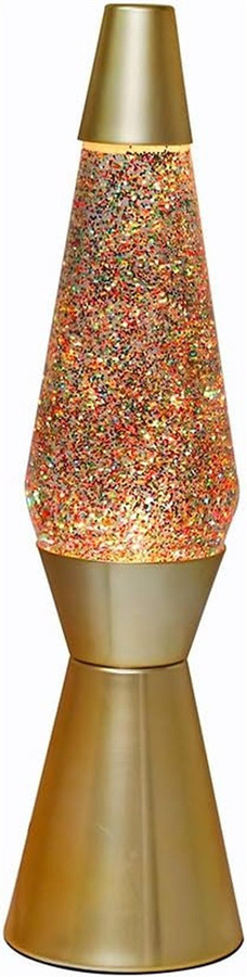 I-TOTAL Lavalampe Gold Glitzer Tischlampe in Gold und Multicolour - Bild 1